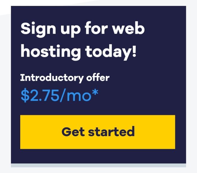 Sign up for web hosting today